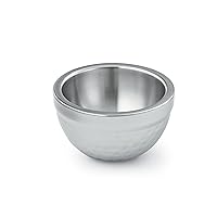 Artisan Insulated, Double-Wall Hammered Stainless Steel Serving Bowl, 14-Ounce Capacity
