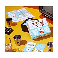 Booze Clues Drinking Game Set from Includes 100 Game Cards, 4 Stainless Steel Shot Glasses and Game Instructions, Perfect for Game Night!