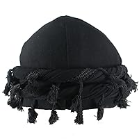 Turban for Men Tassel Satin Lined Brimless Casual Dome Mens Turban Head Wrap Windproof Sunproof Minimalist Black Modal Fiber Mens Turban Turban for Men