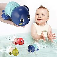 Bath Toys, 3 Pack Cute Swimming Turtle Bath Toys for Toddlers 1-3, Floating Wind Up Toys for 1 Year Old Boy Girl, New Born Baby Bathtub Water Toys, Preschool Toddler Pool Toys