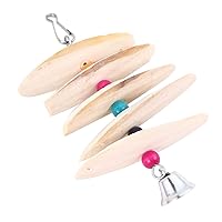 POPETPOP Cuttlebone for Bird- Cuddle Bone Toys with Bells Hanging on Cage Natural Treats Parrot Beak Grinding Stone for Parrot Cockatiels Budgie Conures