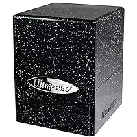 Ultra Pro - Satin Cube 100+ Card Deck Box (Glitter Black) - Protect Your Gaming Cards, Sports Cards or Collectible Cards In Stylish Glitter Deck Box, Perfect for Safe Traveling