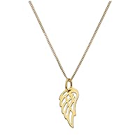 jewellerybox Gold Plated Sterling Silver Open Angel Wing Necklace - 14-32 Inches