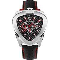 Spyder 12h Mens Analogue Quartz Watch with Calfskin Bracelet T20CH-A, black