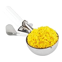 Restaurantware Met Lux 4.66 Ounce Portion Scoop 1 Trigger Release Cookie Scoop - With White Handle Stainless Steel Disher For Portion Control Scoop Cookie Dough Cupcake Batter Or Ice Cream