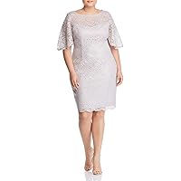 Adrianna Papell Women's LACE Short Dress, ICY Lilac, 16