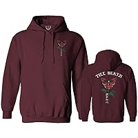 VICES AND VIRTUES Till Death Red Rose Flower Skull Primitive Butterfly Volcon Hoodie