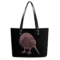 Kiwi Bird Women's Handbag PU Leather Tote Bag Purses Top Handle Shoulder Bags for Work Travel Business Shopping Casual