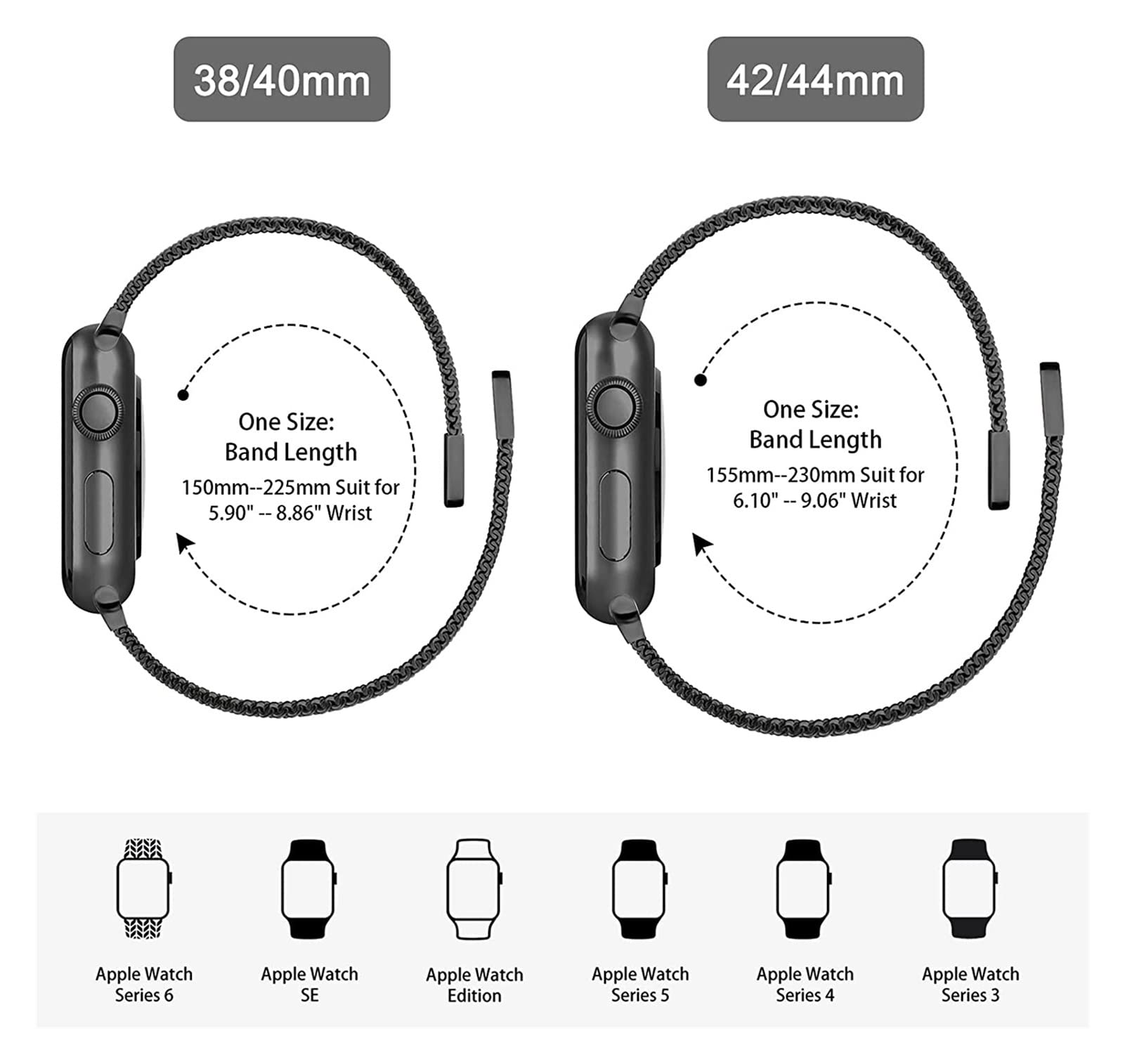 KGFCE for Watch Band 44mm 40mm 38mm 42mm Accessories Magnetic Loop smartwatch Bracelet for i-Watch Serie 3 4 5 6 se 7 Strap (Color : Silver, Size : 38mm-40mm-41mm)