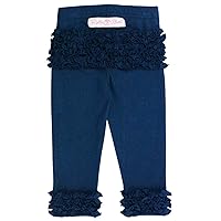 RuffleButts® Baby/Toddler Girls Soft Knit Ankle Length Ruffle Leggings