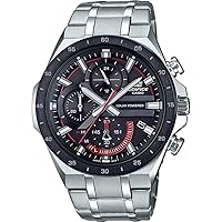 CASIO EQS-920DB-1A Men's Wristwatch, Chronograph, Analog, Solar, Waterproof, Black, Silver, [Parallel Import], Bracelet Type, Bracelet Type