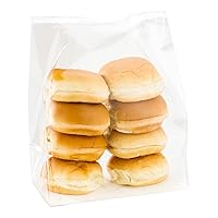 Restaurantware Flat Bottom Heat Seal Sandwich Bags Heat Sealable Food Bags - Gusset Bag with Paper Insert - Clear - 7 x 4 x 9 Inch - 100ct Box - Bag Tek