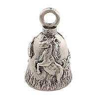 Guardian Bell Mustang Good Luck Bell w/Keyring & Black Velvet Gift Bag | Motorcycle Bell | Lead-Free Pewter | Good Luck Gift to Friends & Family | Bike Bell | Made in USA