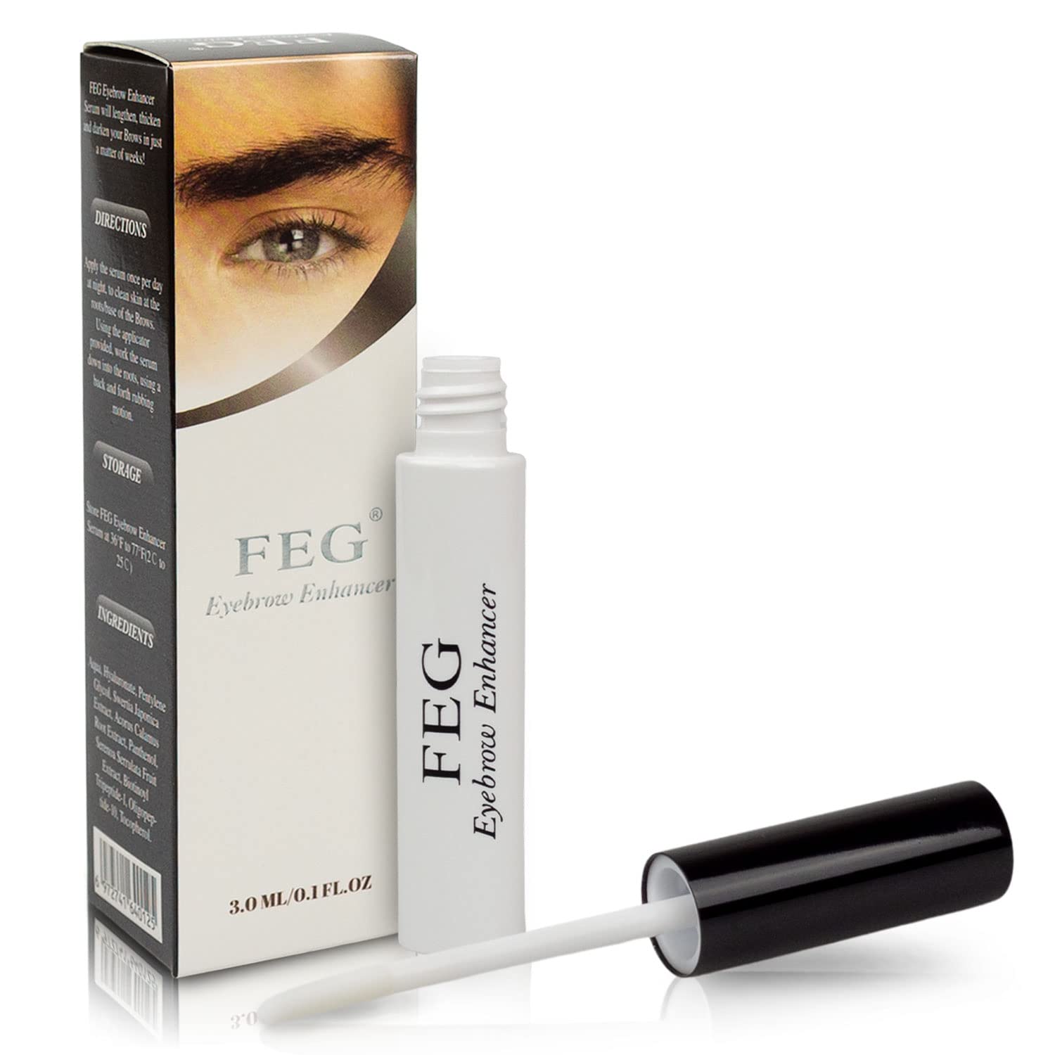 FEG Eyebrow Eye Brow Growth Length Thickness Darkness Enhancer Serum 100% Natural