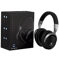 Paww WaveSound 2.1 Wireless Bluetooth 4.2 Over-The-Ear Foldable Headphones/Headset with Mic, aptX Low Latency (34 ms) Super Fast Audio for TV, PC Gaming Wired Mode Black/Silver (Renewed)
