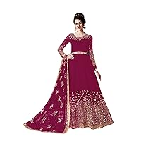 Indian Wedding Party original Mirror Embellished Georgette Muslim Abaya Long Anarkali Dress 1825