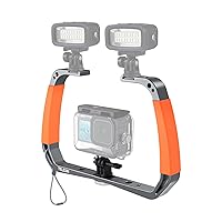 TELESIN Diving Rig Dive Tray Mount Video Light Handheld Stabilizer for GoPro Max Mini Hero 12 11 10 9 8 7 6 5 Insta360 X3 GO3 DJI Action 3 4 Camera Waterproof Case Underwater Snorkeling Accessories