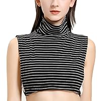 Fake Collar Detachable Half Shirt Blouse False Collar Striped Knit Elegant for Women Girls