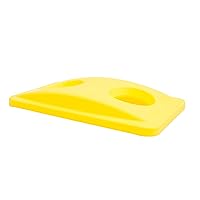 Rubbermaid Commercial Products Recycling Bottle/Can Lid Slim Jim Container, Yellow, Compatible with Slim Jim 23 Gallon Recycling Container