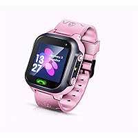 Jorwell 2020 Latest 1.44 Inch Touch Screen Positioning Children's Phone Watch, Camera Flashlight Smart Bracelet,Pink
