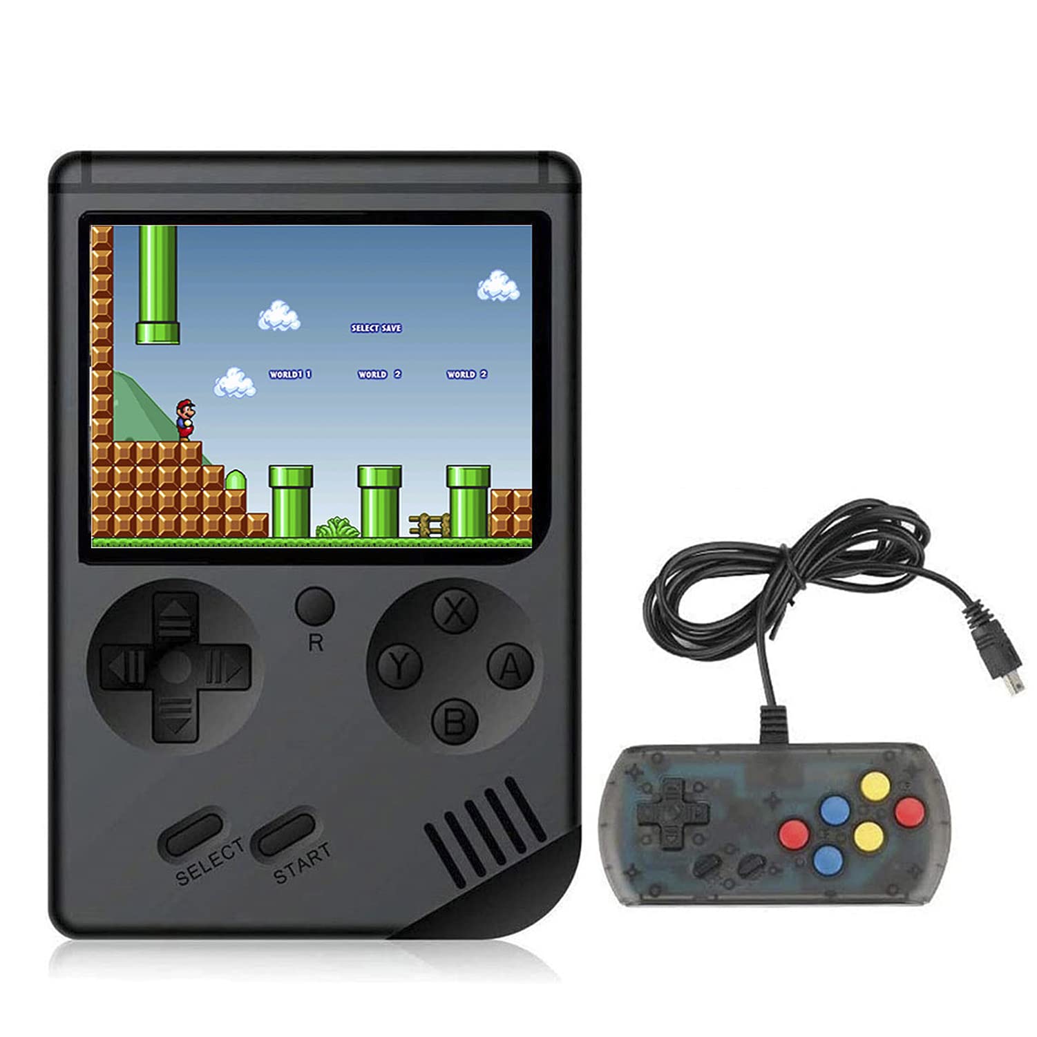 BYLGKE Handheld Games Electronic Games Console for Kids/Adults - 8 Bit 168 Classic Games 3 Inch Screen Retro Games Console with Controller for 2 Player on TV (Black)