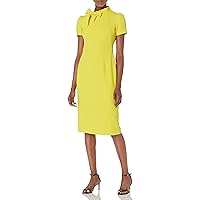 Maggy London Women's Solid Crepe Classic Novelty Short Sleeve Sheath