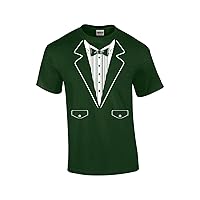 Funny Formal Tuxedo with Bowtie Classy Men's Short Sleeve T-Shirt Humorous Wedding Bachelor Party Retro Tee