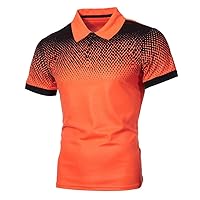 Golf Shirts for Men Fashion Print Short Sleeve Button Polo Shirt Casual Slim Fit Muscle Lightweight Outdoor T Shirts