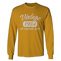 0266. Cool Funny 40th Birthday Gift Vintage Since 1984 Years Old Long Sleeve Men's