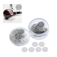 200 Pieces Stainless Steel Smoking Screens Pipe Screen Filters with Storage Box (15mm(5/8inch)) (19mm)
