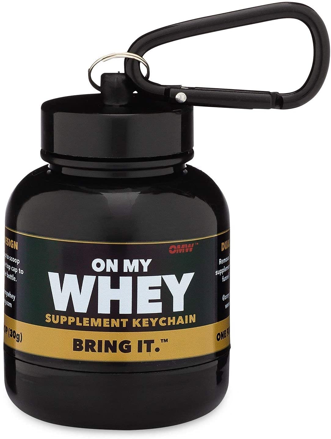 OnMyWhey - Protein Powder and Supplement Funnel Keychain, Portable to-Go Container for The Gym, Workouts, Fitness, and Travel - TSA Approved, Classic 5-Pack