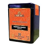 Lakma Green Tea with Mango - 20 Tea Bags - (16 Pack - 320 Tea Bags total) - Premium Collection in Metal Gift Tin