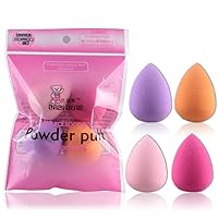 4pcs Pro Beauty Flawless Makeup Sponges Blender Foundation Puff Multi Color,Shape (Water Drop Shape)