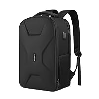 MOSISO 15.6-16 inch 35L Laptop Backpack with USB Charging Port for Women Men, Waterproof Hardshell Travel Business Computer Bag, Anti-Theft Daypack with Luggage Strap, Black