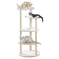 Cat Tree Cat Tower for Indoor Cats,5-Level Cat Play House Cat Activity Center with Scratching Posts Beige