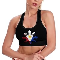 Philippine Sun Flag Breathable Sports Bras for Women Workout Yoga Vest Underwear Crop Tops Gym
