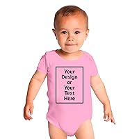 Awkward Styles Personalized Baby Short Sleeve Onesie 6516A NB to 24M Custom Kid Outfit Your Own Text Photo Front/Back Print