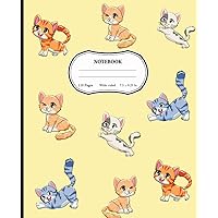 KITTENS NOTEBOOK Cute Gift Wide Ruled: Composition Notebook for Children, Teens, Students of all ages