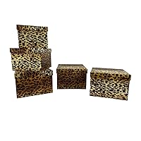 Expo International Value Pack of 12 Leopard Print Square 3 pc. Sets Gift Box, Multi Colors