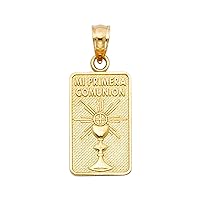 TGDJ 14K Yellow Gold Religious Communion Charm Pendant