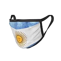 3 Pack Christmas Face Argentina-Flag-Retro Mask,Adjustable Windproof Bandana,Reusable Mouth Cover,Unisex Adult Scarf Black