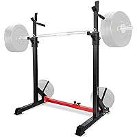 Yes4All Squat Rack for Home Gym, Adjustable Barbell Stand Rack, Multi-Function Weight Lifting, Dip Bar Station, Bench Press Rack Stand, Weight Plate Storage - Capacity Up to 600LBS