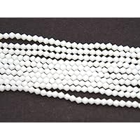 The Design Cart Opaque White Bicone Crystal Beads (4 mm) 5 Strings for – Jewellery Making, Beading, Arts and Crafts and Embroidery.