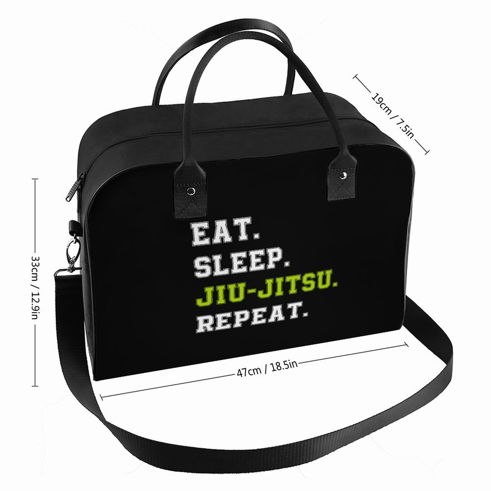 Eat Sleep Jiu-Jitsu Repeat Large Crossbody Bag Laptop Bags Shoulder Handbags Tote with Strap for Travel Office