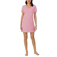Nautica Women's Sleepwear Cotton Jersey Knit V-Neck Sleep Shirt Dress (Regular and Plus Size)