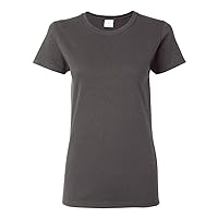 Gildan Women's Heavy Taped Neck Comfort Jersey T-Shirt, Charcoal, X-Large