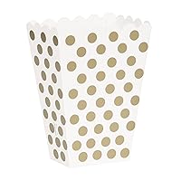 Gold Dots Treat Boxes (Pack of 8) - Elegant Paper Party Favor Containers - Perfect For Celebrations & Gifts