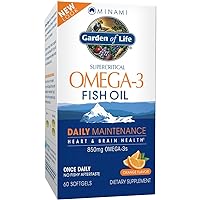 Garden of Life EPA/DHA Omega 3 Fish Oil - Minami Natural Brain Function, Heart and Mood Supplement, 60 Softgels