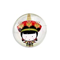 Adorable Peking Opera Royal Family Cartoon Characters Sets Resin Colorful Decorative Crystal Glass Fridge Sticker Fridge Magnets (Queen)