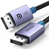 UGREEN DisplayPort Cable 2.1 [VESA Certified] DP2.0 80Gbps Support 16K@60Hz 8K@240Hz 4K@240Hz HDR, HDCP, DSC 1.2a, Braided Display Port Cable Cord Compatible FreeSync G-Sync Video Card Monitor, 6.6FT